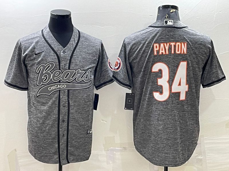Men Chicago Bears 34 Payton Grey hemp ash 2022 Nike Co branded NFL Jersey